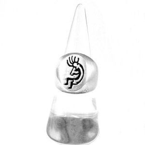 Kokopelli Sterling Silver Ring Vintage Size 8 Indian Legend Kachina Flute Player